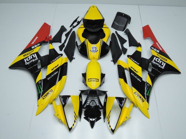 06-07 Gelb Schwarz Monster Yamaha YZF R6 Motorrad Verkleidung 06-07 Gelb Schwarz Monster Yamaha YZF R6 Motorrad Verkleidung