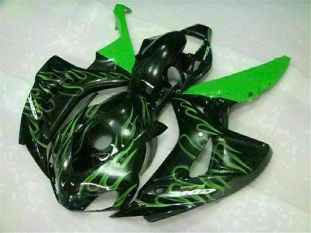 06-07 Grüne Flamme Schwarz Honda CBR1000RR Motorrad Verkleidung