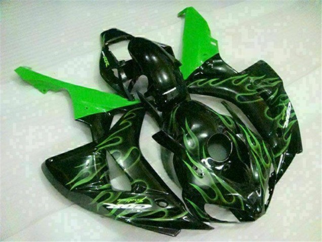 06-07 Grüne Flamme Schwarz Honda CBR1000RR Motorrad Verkleidung