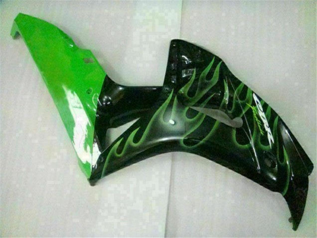 06-07 Grüne Flamme Schwarz Honda CBR1000RR Motorrad Verkleidung