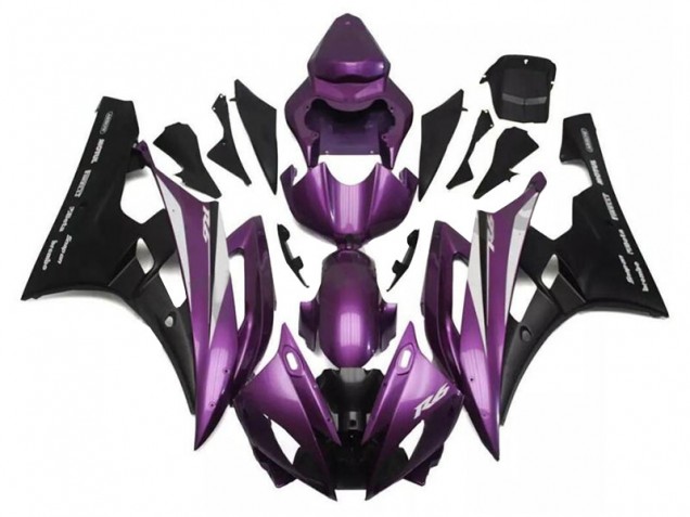06-07 Lila Schwarz Yamaha YZF R6 Motorrad Verkleidung 06-07 Lila Schwarz Yamaha YZF R6 Motorrad Verkleidung
