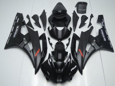 06-07 Matt Schwarz und glänzendes Schwarz Yamaha YZF R6 Motorrad Verkleidung