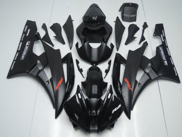 06-07 Matt Schwarz und glänzendes Schwarz Yamaha YZF R6 Motorrad Verkleidung 06-07 Matt Schwarz und glänzendes Schwarz Yamaha YZF R6 Motorrad Verkleidung