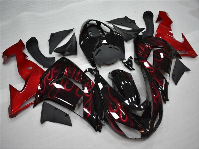 06-07 Rot Flamme Kawasaki ZX10R Motorrad Verkleidung 06-07 Rot Flamme Kawasaki ZX10R Motorrad Verkleidung