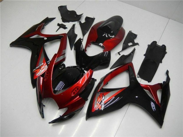 06-07 Rot Schwarz Suzuki GSXR 600/750 Motorrad Verkleidung & Plastik