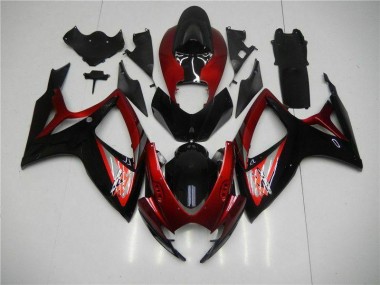 06-07 Rot Schwarz Suzuki GSXR 600/750 Motorrad Verkleidung & Plastik