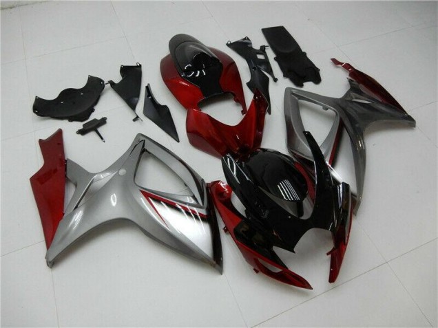 06-07 Rot Silber Suzuki GSXR 600/750 Motorrad Verkleidung 06-07 Rot Silber Suzuki GSXR 600/750 Motorrad Verkleidung