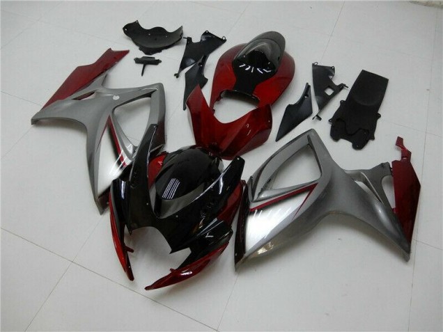 06-07 Rot Silber Suzuki GSXR 600/750 Motorrad Verkleidung 06-07 Rot Silber Suzuki GSXR 600/750 Motorrad Verkleidung