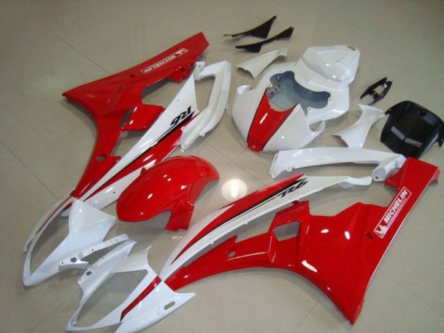 06-07 Rot Weiß Yamaha YZF R6 Motor Verkleidung 06-07 Rot Weiß Yamaha YZF R6 Motor Verkleidung