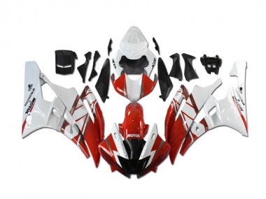 06-07 Rot Weiß Yamaha YZF R6 Motorrad Verkleidung Komplett Sets