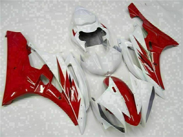 06-07 Rot Weiß Yamaha YZF R6 Motorrad Verkleidung