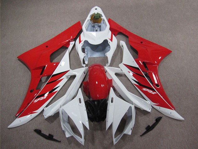 06-07 Rot Weiß Yamaha YZF R6 Motorrad Verkleidung & Plastik 06-07 Rot Weiß Yamaha YZF R6 Motorrad Verkleidung & Plastik