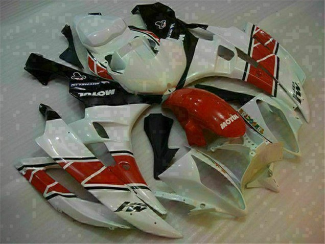 06-07 Rot Weiß Yamaha YZF R6 Motorrad Verkleidungen 06-07 Rot Weiß Yamaha YZF R6 Motorrad Verkleidungen
