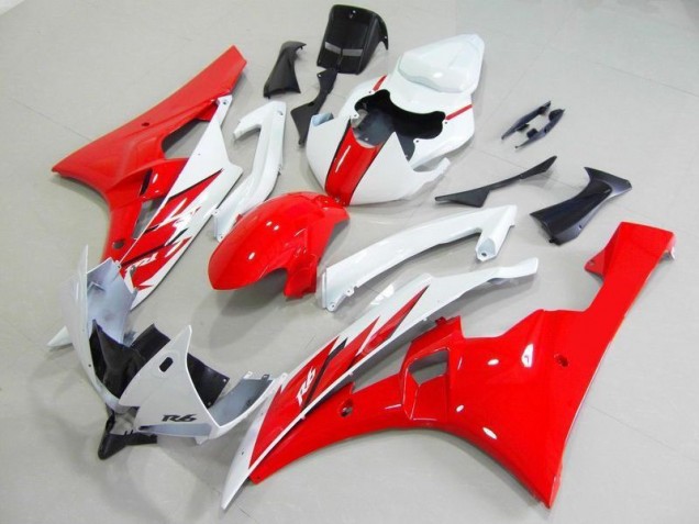 06-07 Rot Weiß Yamaha YZF R6 Motorrad Verkleidungen & Plastik