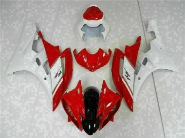 06-07 Rot Weiß Yamaha YZF R6 Motorrad Vollverkleidung & Plastik