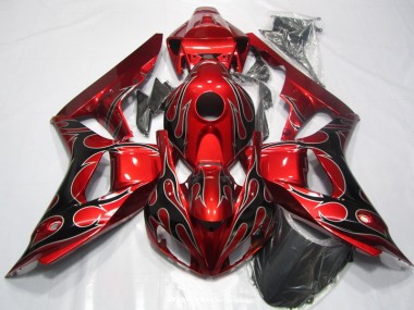 06-07 Rote Schwarz Flamme Honda CBR1000RR Motorrad Verkleidungen
