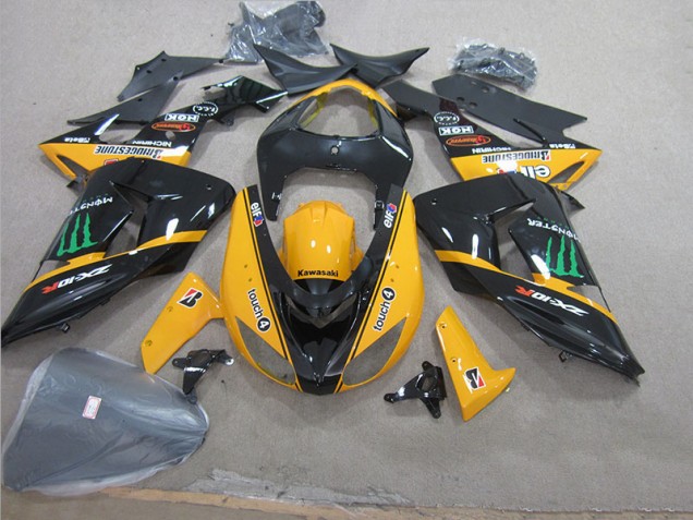 06-07 Schwarz Gelb Touch4 Monster Kawasaki ZX10R Motorrad Verkleidung