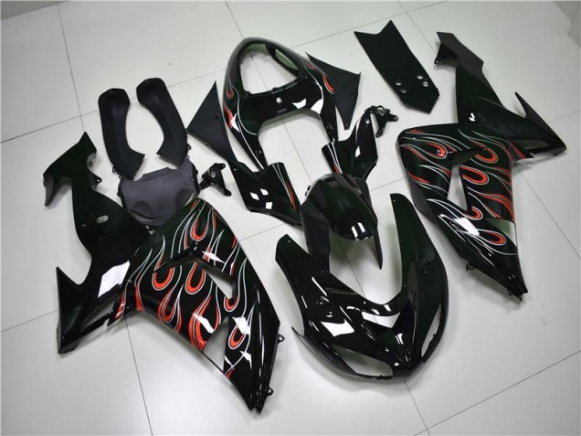 06-07 Schwarz Grau Rot Kawasaki ZX10R Motorrad Verkleidung 06-07 Schwarz Grau Rot Kawasaki ZX10R Motorrad Verkleidung
