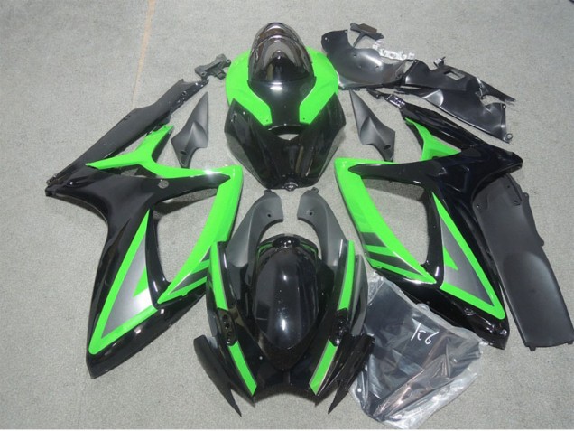 06-07 Schwarz Grün Suzuki GSXR 600 Motorrad Verkleidungen 06-07 Schwarz Grün Suzuki GSXR 600 Motorrad Verkleidungen
