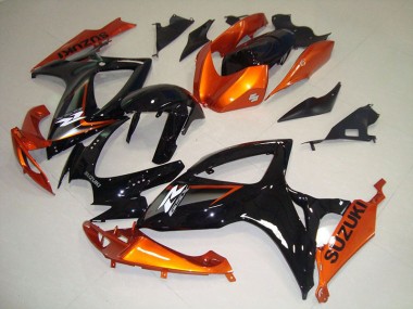 06-07 Schwarz Orange Suzuki GSXR 750 Motorrad Verkleidungen
