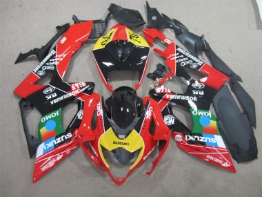 06-07 Schwarz Rot Gelb Jomo Suzuki GSXR 600 Motorrad Verkleidung