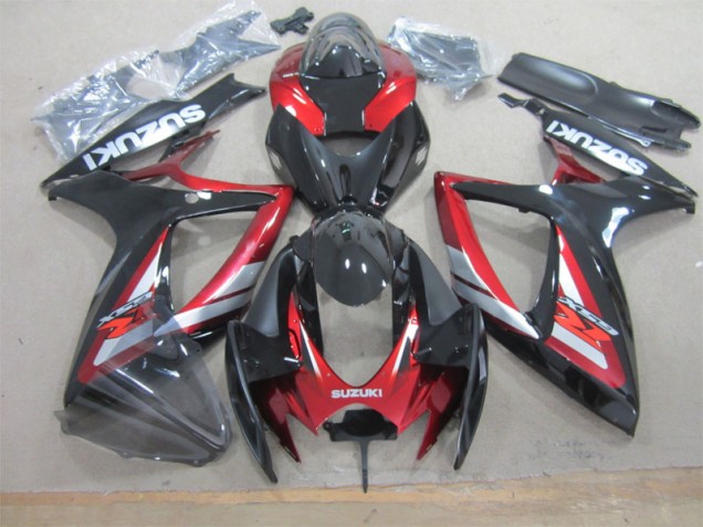 06-07 Schwarz Rot Suzuki GSXR 600 Motorrad Vollverkleidung