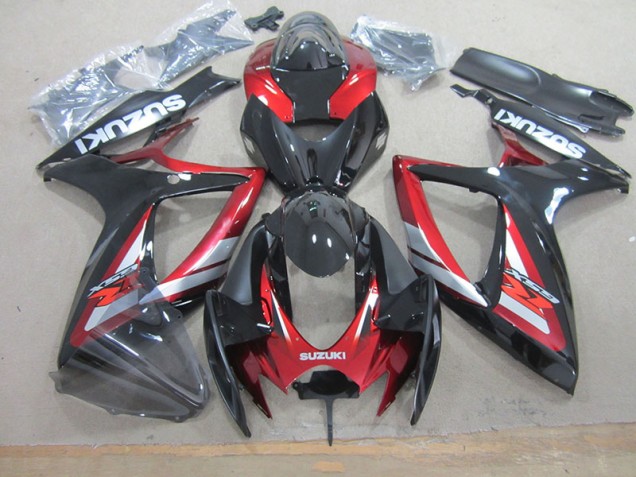 06-07 Schwarz Rot Suzuki GSXR 750 Motorrad Verkleidung