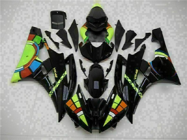 06-07 Schwarz Yamaha YZF R6 Motorrad Vollverkleidung