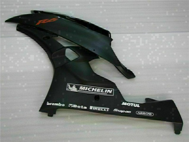 06-07 Schwarz Yamaha YZF R6 Motorrad Vollverkleidung & Plastik
