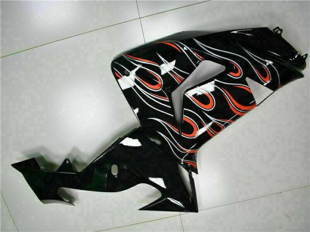 06-07 Schwarz rote Flamme Kawasaki ZX10R Motorrad Verkleidungen