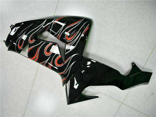 06-07 Schwarz rote Flamme Kawasaki ZX10R Motorrad Verkleidungen