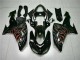 06-07 Schwarz rote Flamme Kawasaki ZX10R Motorrad Verkleidungen