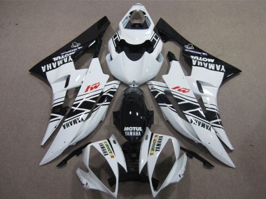 06-07 Schwarz weißes Motul Yamaha YZF R6 Motorrad Verkleidung