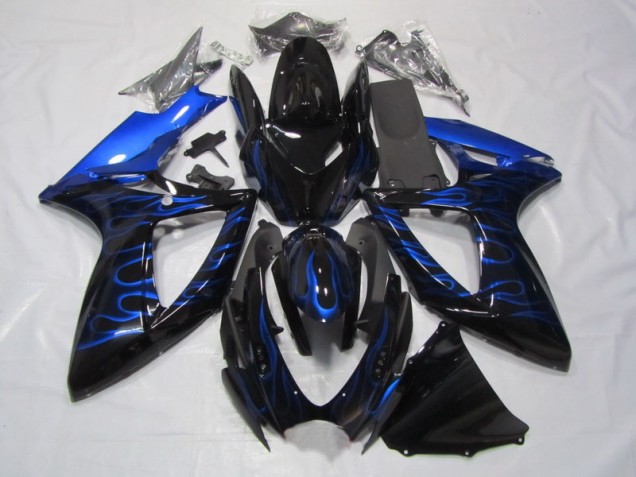 06-07 Schwarze Blau Flamme Suzuki GSXR 750 Motorrad Verkleidung 06-07 Schwarze Blau Flamme Suzuki GSXR 750 Motorrad Verkleidung