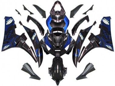 06-07 Schwarze Blau Flamme Yamaha YZF R6 Motorrad Verkleidung
