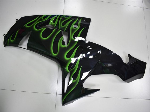 06-07 Schwarze grüne Flamme Kawasaki ZX10R Motorrad Verkleidung 06-07 Schwarze grüne Flamme Kawasaki ZX10R Motorrad Verkleidung