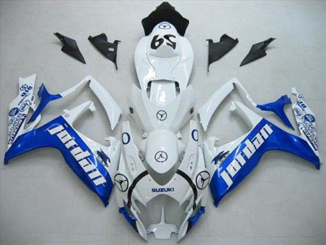 06-07 Weiß Blau Jordan Suzuki GSXR 600 Motorrad Verkleidung 06-07 Weiß Blau Jordan Suzuki GSXR 600 Motorrad Verkleidung