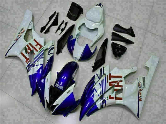 06-07 Weiß Blau Yamaha YZF R6 Motorrad Verkleidungen
