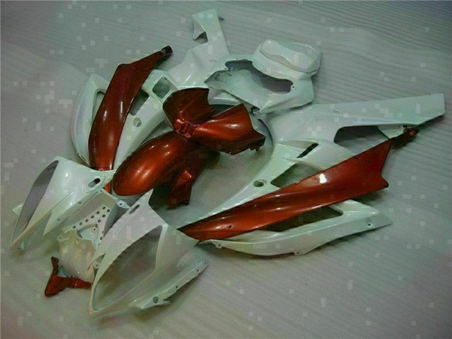 06-07 Weiß Braun Yamaha YZF R6 Motorrad Verkleidung