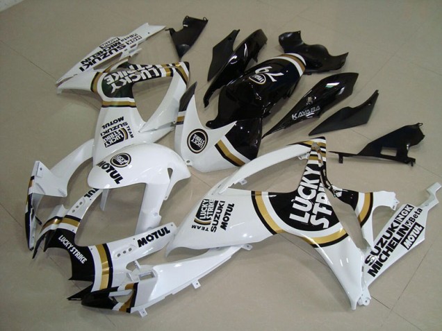 06-07 Weiß Lucky Strike Schwarz Motul Suzuki GSXR 750 Motorrad Verkleidung 06-07 Weiß Lucky Strike Schwarz Motul Suzuki GSXR 750 Motorrad Verkleidung