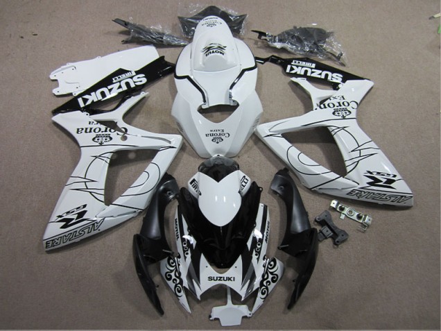 06-07 Weiß Schwarz Corona Extra Suzuki GSXR 600 Motorrad Verkleidung 06-07 Weiß Schwarz Corona Extra Suzuki GSXR 600 Motorrad Verkleidung