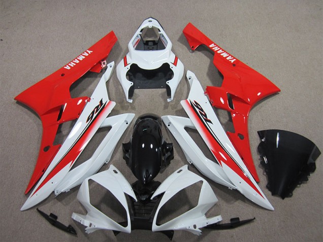 06-07 Weiß Schwarz Rot Yamaha YZF R6 Motorrad Verkleidung