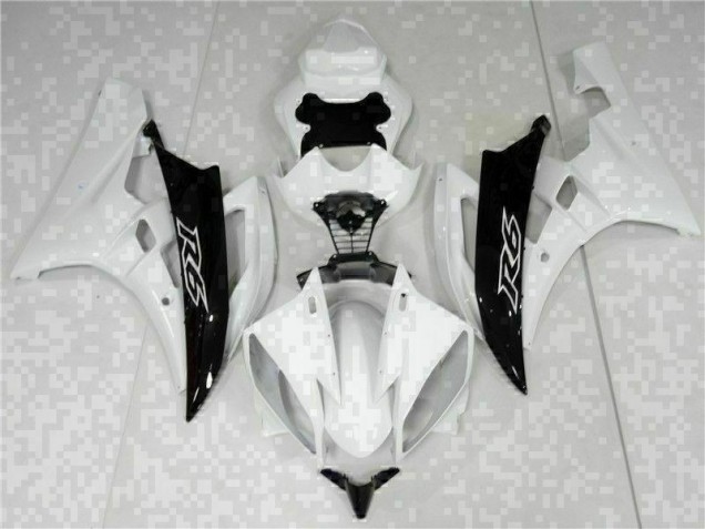 06-07 Weiß Schwarz Yamaha YZF R6 Motorrad Verkleidung & Plastik