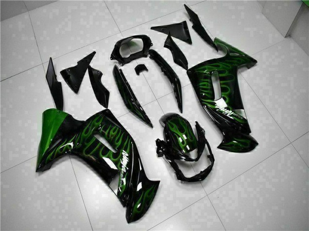 06-08 Grüne Flamme Kawasaki EX650 Motorrad Verkleidung 06-08 Grüne Flamme Kawasaki EX650 Motorrad Verkleidung