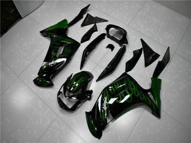 06-08 Grüne Flamme Kawasaki EX650 Motorrad Verkleidung 06-08 Grüne Flamme Kawasaki EX650 Motorrad Verkleidung