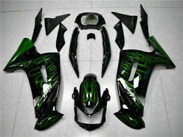 06-08 Grüne Flamme Kawasaki EX650 Motorrad Verkleidung 06-08 Grüne Flamme Kawasaki EX650 Motorrad Verkleidung