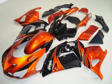 06-11 Orange Schwarz Kawasaki ZX14R ZZR1400 Motorrad Verkleidung