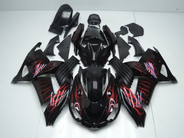 06-11 Rot Flamme Kawasaki ZX14R ZZR1400 Motorrad Verkleidung