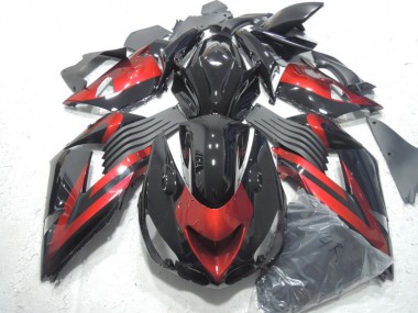 06-11 Schwarz Rot Kawasaki ZX14R ZZR1400 Motorrad Verkleidung