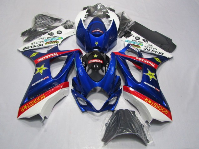 07-08 Blau Rot Rockstar Suzuki GSXR 1000 Motorrad Verkleidung 07-08 Blau Rot Rockstar Suzuki GSXR 1000 Motorrad Verkleidung